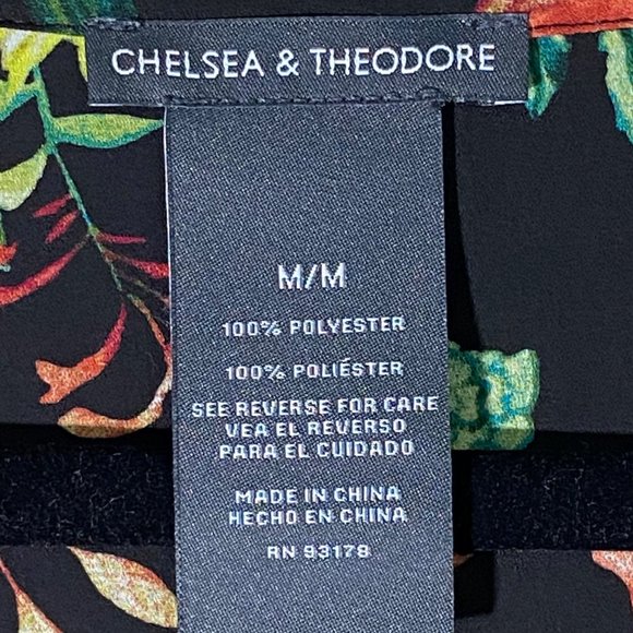 Chelsea and Theodore Top Black Multi Pattern Floral - Picture 12 of 13